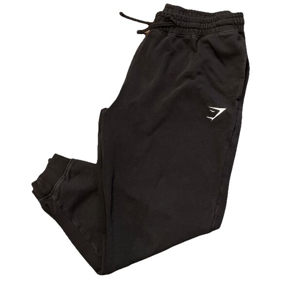 Gymshark Black Crest Jogger Sz XL, Logo Athleisure Blokecore Weightlifting Comfy - Picture 1 of 10